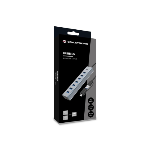 Conceptronic HUBBIES21G huby i koncentratory USB 3.2 Gen 1 (3.1 Gen 1) Type-A 5000 Mbit/s Szary-25675406