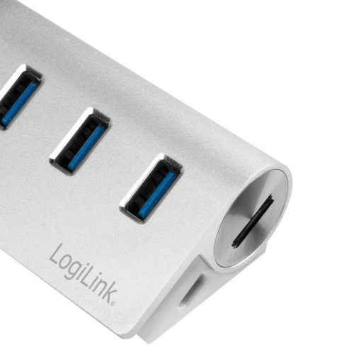 LogiLink CR0045 huby i koncentratory USB 3.2 Gen 1 (3.1 Gen 1) Type-A 5000 Mbit/s Srebrny-25675481