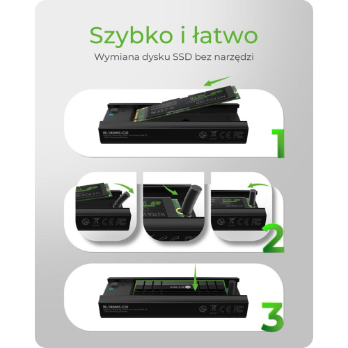 ICY BOX IB-180MC-C31 Obudowa SSD Czarny M.2-25675576
