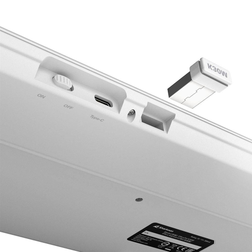 Sharkoon OfficePal K30W wh klawiatura Dom/Biuro USB QWERTZ Niemiecki Biały-25675966