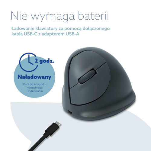 R-Go Tools Mysz pionowa R-Go HE Basic, mysz ergonomiczna, rozmiar medium (długość dłoni 165-185 mm), dla leworęczny