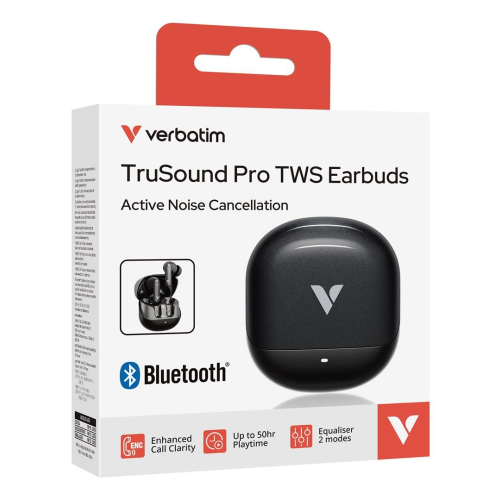 Verbatim TruSound Pro Zestaw słuchawkowy Bezprzewodowy Douszny Połączenia/muzyka Bluetooth Czarny-25677476