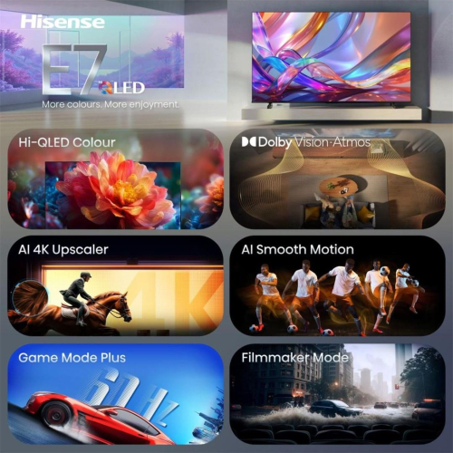 Hisense TV | 43E7S | 43 | Smart TV | VIDAA Smart OS | UHD | Black-25692762