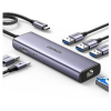 HUB Ugreen CM512 15598 6w1 USB-C - 3x USB-A 3.0 / HDMI / RJ45 / USB-C PD - szary