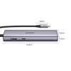 HUB Ugreen CM512 15598 6w1 USB-C - 3x USB-A 3.0 / HDMI / RJ45 / USB-C PD - szary-25756170
