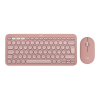 Logitech Pebble 2 Combo klawiatura Dołączona myszka Uniwersalne RF Wireless + Bluetooth QWERTY Amerykański międzynarodowy Różowy