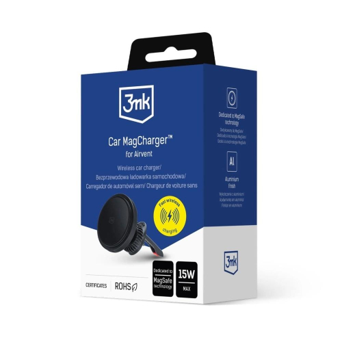 Uchwyt indukcyjny 15W MagCharger do kratki wentylacyjnej czarny-25702492