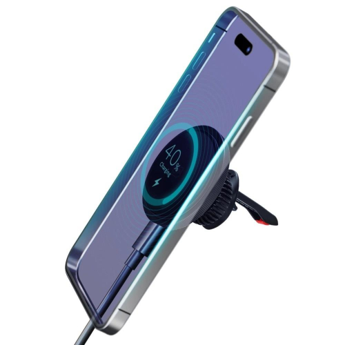 Uchwyt indukcyjny 15W MagCharger do kratki wentylacyjnej czarny-25702493
