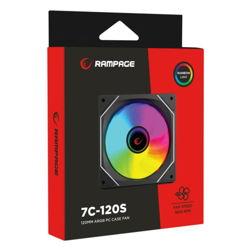 RAMPAGE WENTYLATOR DO OBUDOWY 120MM 1800RPM INFINITE LOOP ARGB BLACK PWM-25720883