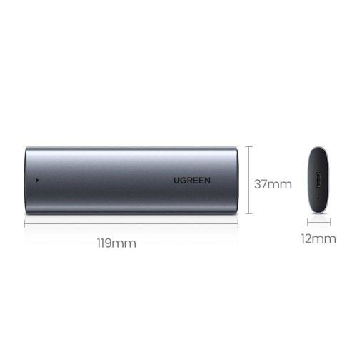 Ugreen kieszeń na dysk obudowa dysku twardego M.2 B-Key SATA 3.0 5Gbps szary + kabel USB Typ C (CM400)-25722671