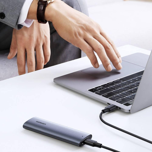 Ugreen kieszeń na dysk obudowa dysku twardego M.2 B-Key SATA 3.0 5Gbps szary + kabel USB Typ C (CM400)-25722672