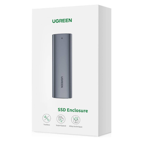 Ugreen kieszeń na dysk obudowa dysku twardego M.2 B-Key SATA 3.0 5Gbps szary + kabel USB Typ C (CM400)-25722676