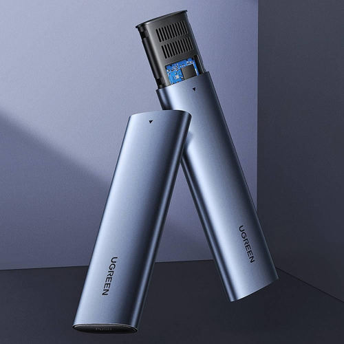 Ugreen kieszeń na dysk obudowa dysku twardego M.2 B-Key SATA 3.0 5Gbps szary + kabel USB Typ C (CM400)-25722679