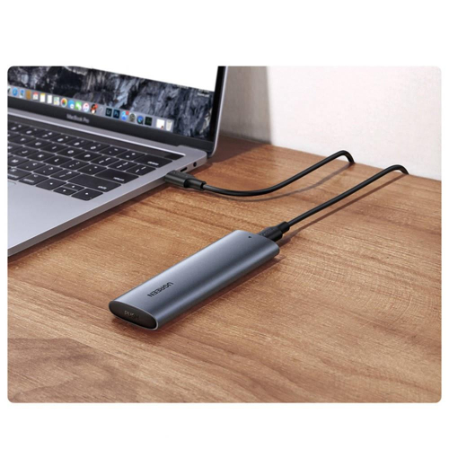 Ugreen kieszeń na dysk obudowa dysku twardego M.2 B-Key SATA 3.0 5Gbps szary + kabel USB Typ C (CM400)-25722683