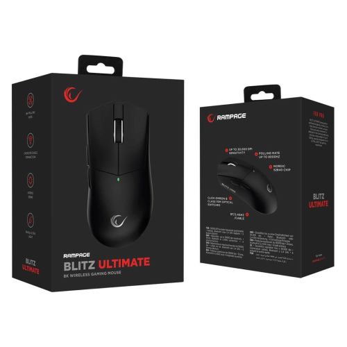 RAMPAGE MYSZ BEZPRZEWODOWA BLITZ ULTIMATE OPTYCZNA 8K 30000DPI PAW3950 TRI-MODE BLACK-25726539