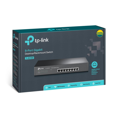 TP-Link TL-SG1008 przełącznik sieciowy Nie zarządzany Gigabit Ethernet (10/100/1000) Czarny-25730709