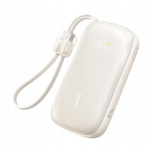 Powerbank Baseus EnerFill FC21 20000 mAh 22,5 W USB-A USB-C srebrny z odłączanym kablem Lightning
