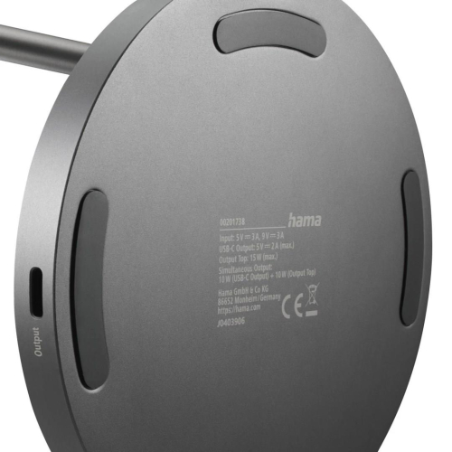 Hama 00201738 ładowarka do urządzeń przenośnych Słuchawki, Smartfon Czarny USB Bezprzewodowe ładowanie Szybkie ła