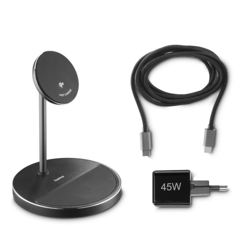 Hama 00201738 ładowarka do urządzeń przenośnych Słuchawki, Smartfon Czarny USB Bezprzewodowe ładowanie Szybkie ła