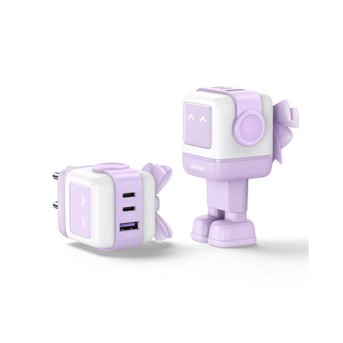 Ugreen Nexode RG 65W 3-Port GaN Komputer przenośny, Telefon komórkowy, Myszka Mickey, Laptop, Power bank, Telefon Ró