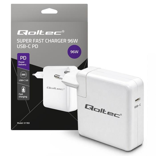 QOLTEC ŁADOWARKA 96W | USB-C | 5-20V | 3-4.8A-25735960