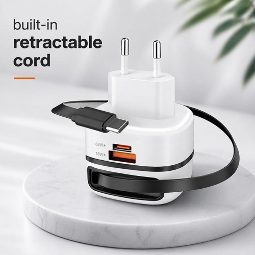 QOLTEC ŁADOWARKA SIECIOWA GAN 65W | USB-C PD PPS | 5-20V | 3-3.25A-25735964