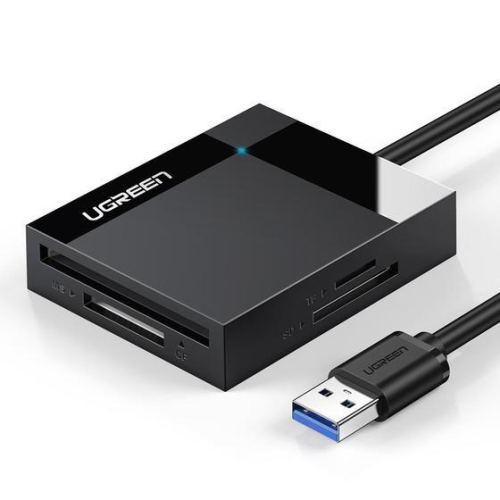 Czytnik kart pamięci Ugreen CR125 SD / micro SD / CF / MS z kablem USB 3.0 0.5m - czarny