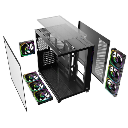 RAMPAGE OBUDOWA PC ZE SZKŁEM HARTOWANYM SEALITE 7X WENTYLATOR ARGB PWM BLACK-25749187