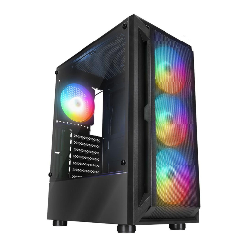 RAMPAGE OBUDOWA PC Z OKNEM SHIVA 4X WENTYLATOR 120MM RAINBOW BLACK