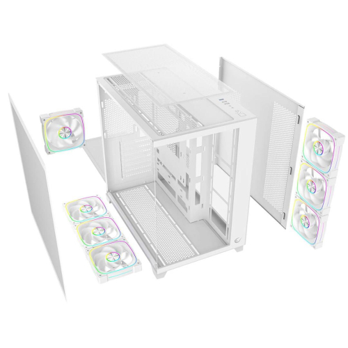 RAMPAGE OBUDOWA PC ZE SZKŁEM HARTOWANYM SEALITE 7X WENTYLATOR ARGB PWM WHITE-25749378
