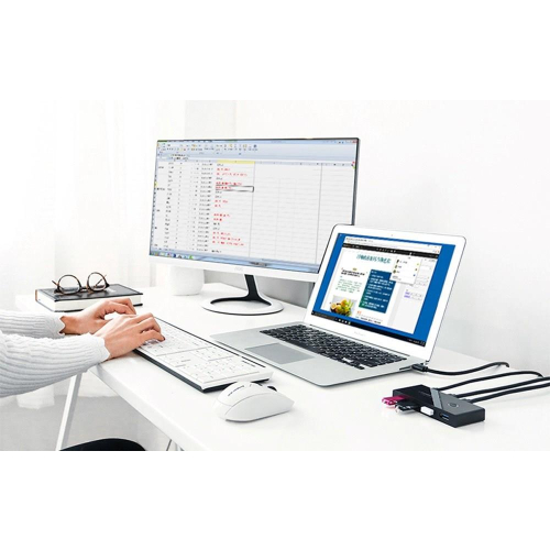 Ugreen switch box HUB przełącznik 4x USB 3.2 Gen 1 rozdzielacz USB na dwa komputery czarny (US216 30768)-25756163