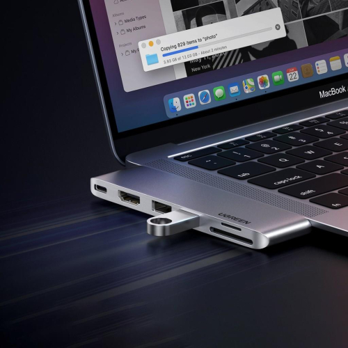 HUB Ugreen CM380 2xUSB C - HDMI/2xUSB 3.0/SDTF/USB C PD - szary-25756175