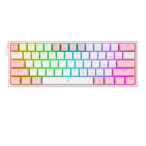 REDRAGON K617-RGB Fizz RGB White/Pink klawiatura USB Różowy, Biały-25756550