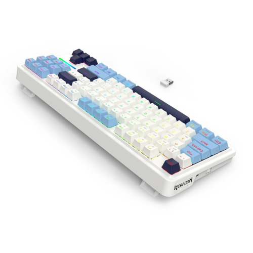 REDRAGON K728WBB-RGB-PRO Antonium Pro klawiatura USB + RF Wireless + Bluetooth Biały, Niebieski-25756730