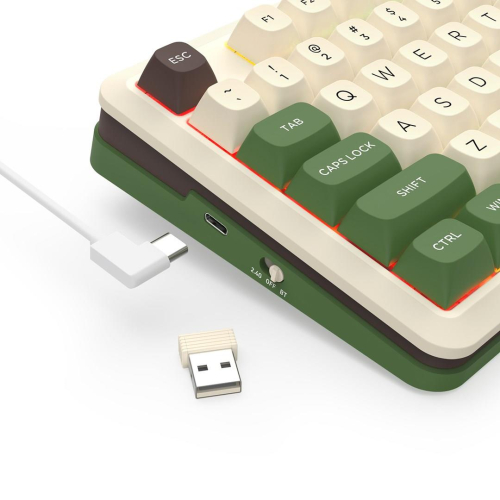 REDRAGON K681CGC-RGB-PRO Cyrus klawiatura USB + RF Wireless + Bluetooth Biały, Zielony-25756810