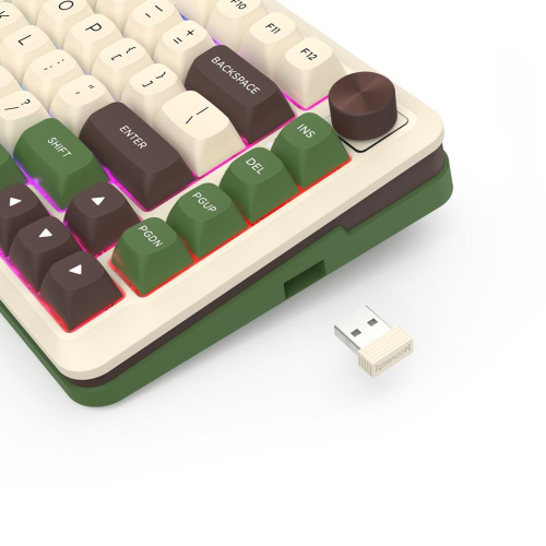 REDRAGON K681CGC-RGB-PRO Cyrus klawiatura USB + RF Wireless + Bluetooth Biały, Zielony-25756811