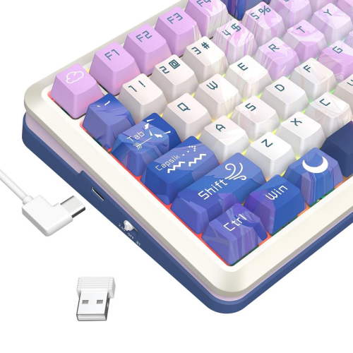 REDRAGON K708AK-RGB-PRO FLEKACT klawiatura USB + RF Wireless + Bluetooth Biały-25756815