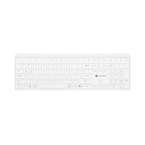 NATEC KLAWIATURA TANG US BEZPRZEWODOWA BT + 2.4GHZ CICHA SLIM BIAŁA