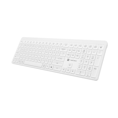 NATEC KLAWIATURA TANG US BEZPRZEWODOWA BT + 2.4GHZ CICHA SLIM BIAŁA-25756987