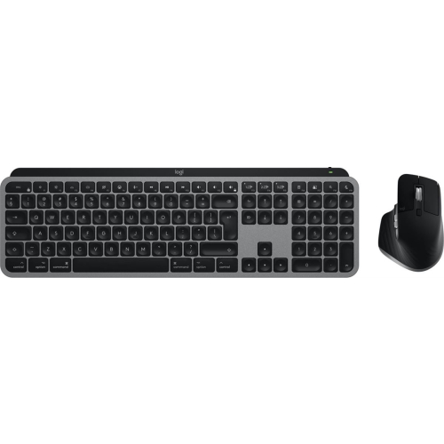 Logitech Master MX Keys S Combo for Mac klawiatura Dołączona myszka Dom/Biuro RF Wireless + Bluetooth QWERTY Amerykań