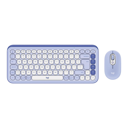 Logitech Pop Icon Combo klawiatura Dołączona myszka Uniwersalne Bluetooth QWERTY Turecki Liliowy, Biały