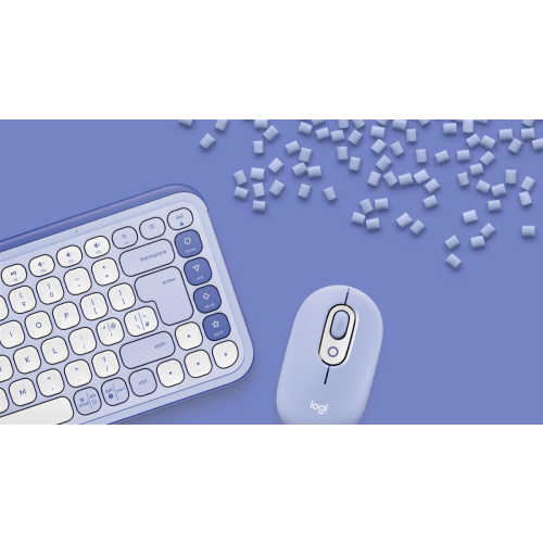 Logitech Pop Icon Combo klawiatura Dołączona myszka Uniwersalne Bluetooth QWERTY Turecki Liliowy, Biały-25757066