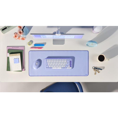 Logitech Pop Icon Combo klawiatura Dołączona myszka Uniwersalne Bluetooth QWERTY Turecki Liliowy, Biały-25757068