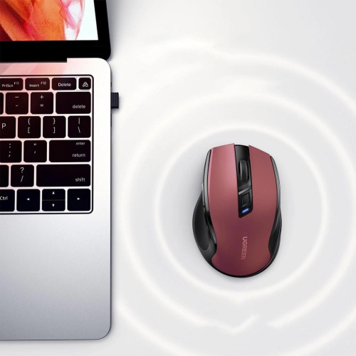 Mysz optyczna Ugreen MU006 bezprzewodowa USB 2.4GHz / Bluetooth 5.0 4000 DPI - czerwona-25757616