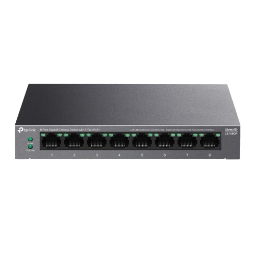 TP-Link LiteWave LS108GP przełącznik sieciowy Nie zarządzany Gigabit Ethernet (10/100/1000) Obsługa PoE Czarny
