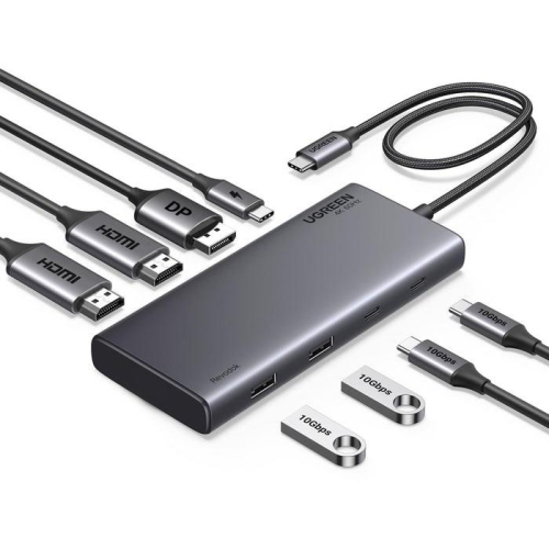 Ugreen 35625 huby i koncentratory USB Type-C 10000 Mbit/s Szary