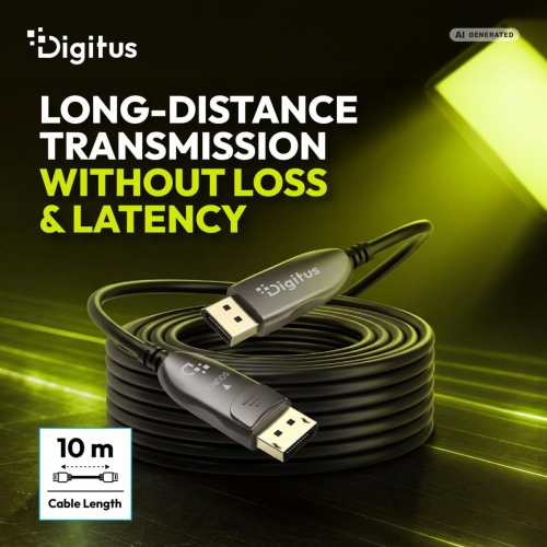 Kabel połączeniowy hybrydowy DisplayPort AOC DP-DP M/M DP 2.1 8K@120Hz 54Gbps UHBR13.5, 4K@240Hz, z zatrzaskami, czarn