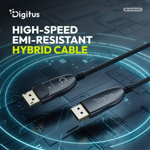 Kabel połączeniowy hybrydowy DisplayPort AOC DP-DP M/M DP 2.1 8K@120Hz 54Gbps UHBR13.5, 4K@240Hz, z zatrzaskami, czarn