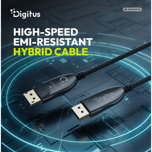 Kabel połączeniowy hybrydowy DisplayPort AOC DP-DP M/M DP 2.1 8K@120Hz 54Gbps UHBR13.5, 4K@240Hz, z zatrzaskami, czarn