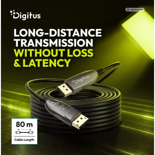 Kabel połączeniowy hybrydowy DisplayPort AOC DP-DP M/M DP 2.1 8K@120Hz 54Gbps UHBR13.5, 4K@240Hz, z zatrzaskami, czarn